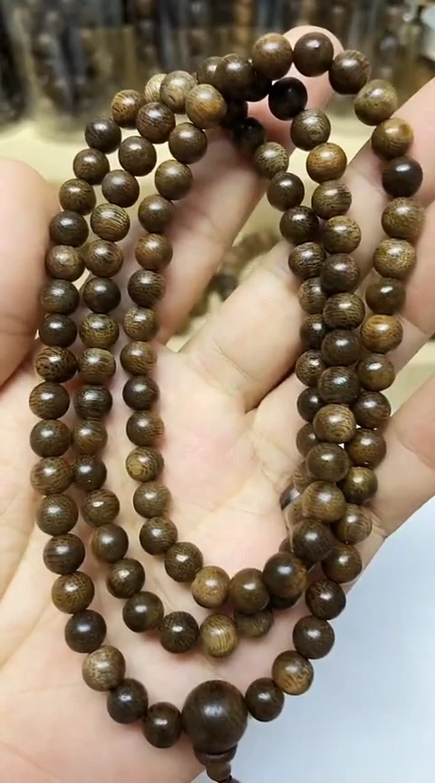 沉香手串发****坤越南芽庄树心油老料沉香沉水级108颗脖挂