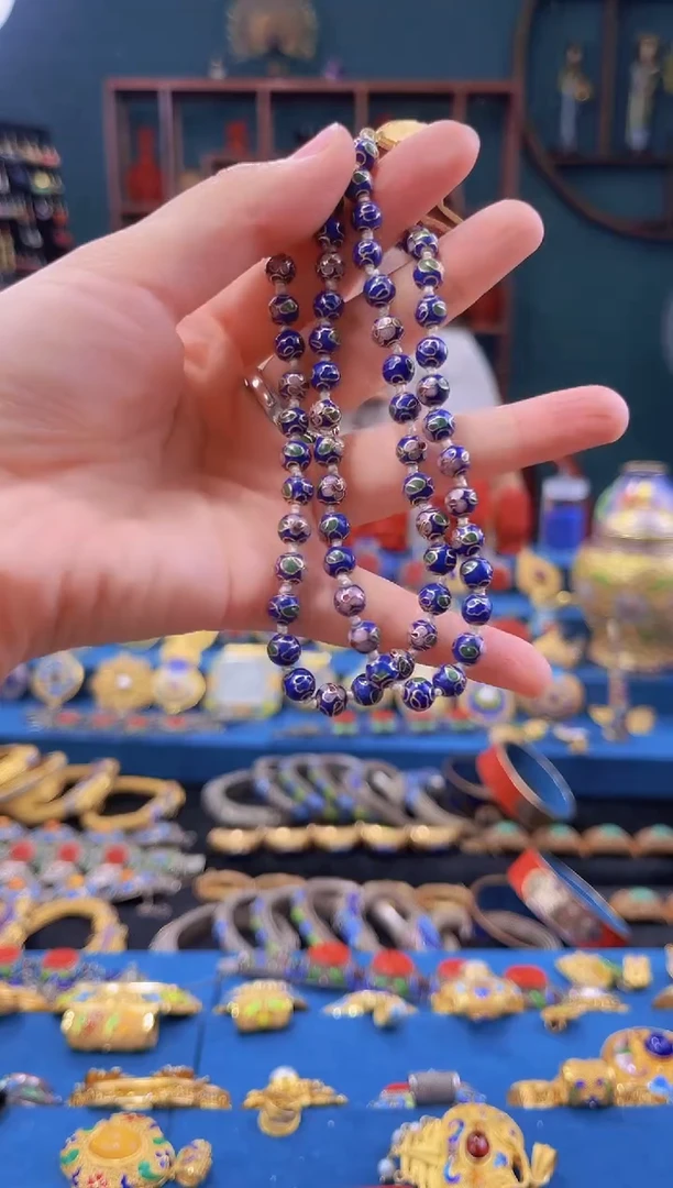 非遗 景泰蓝项链 0.6 宝蓝