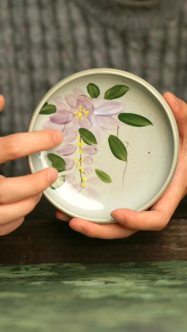 陶瓷青诗集手工手绘瓷器