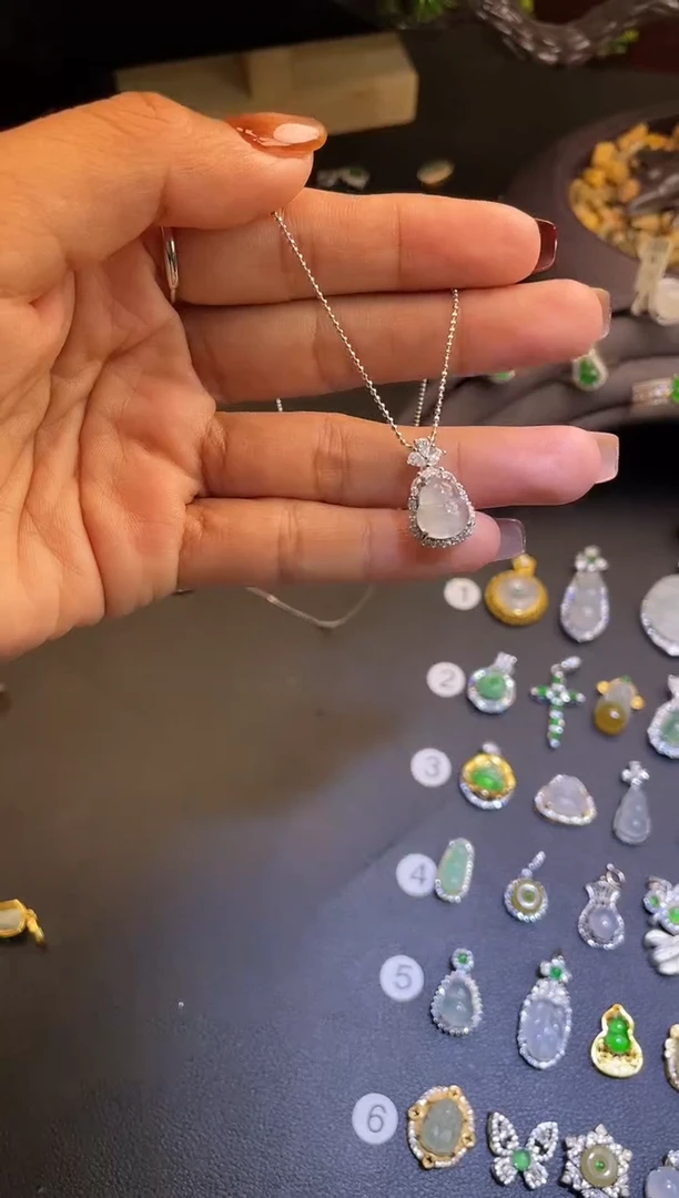 吊坠(不含链)银S925镶嵌翡翠1