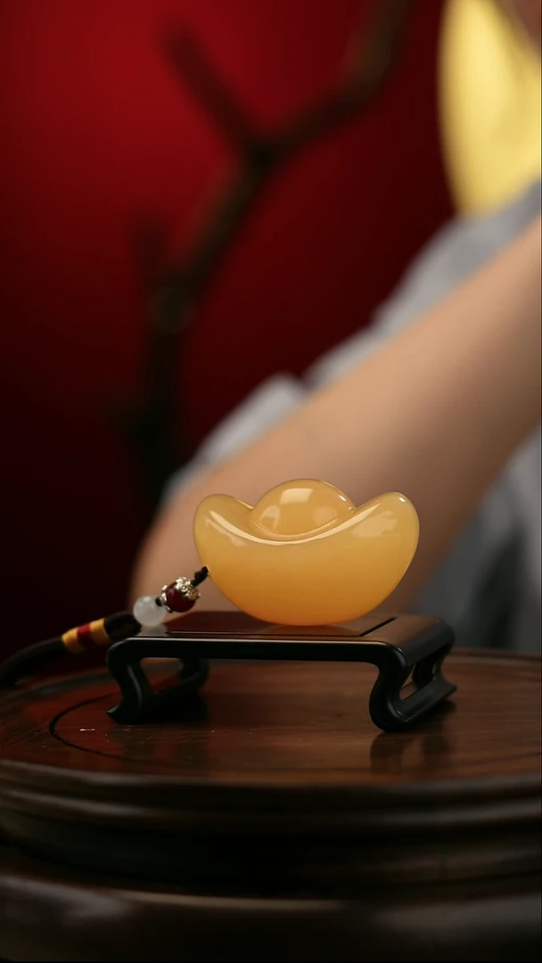 玉【元宝】天然玉石手把件