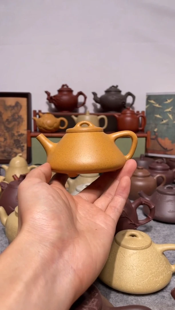 茶壶紫砂老宕口黄金段子冶石瓢170cc