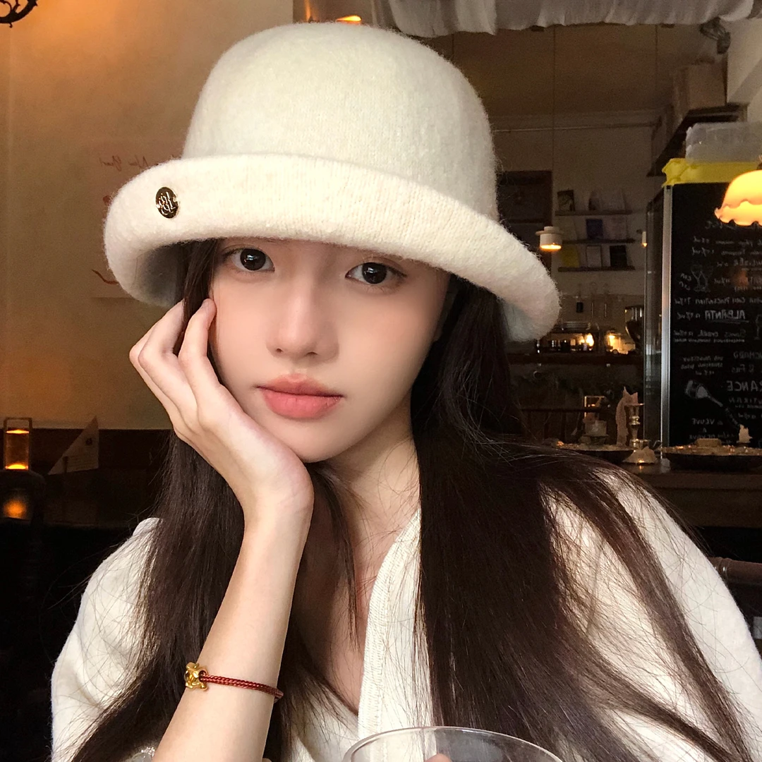 法式优雅卷边千金帽子女秋冬复古高级感显脸小礼帽气质百搭渔夫帽