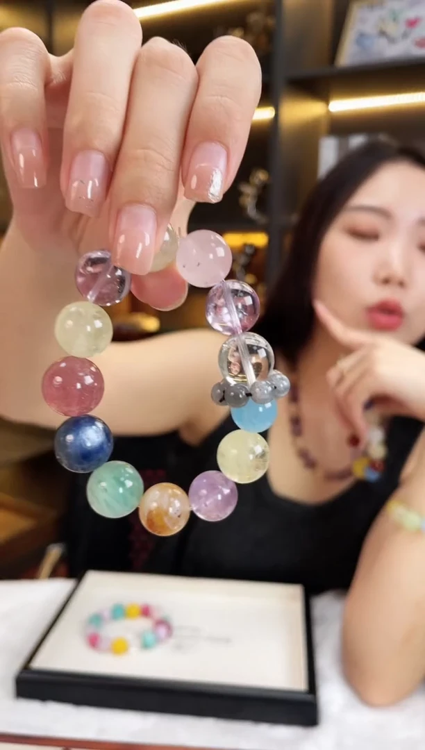 未镶嵌手链水晶蓝晶多宝手串