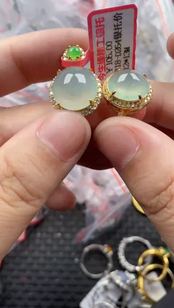 银S925镶嵌戒指翡翠333333  10