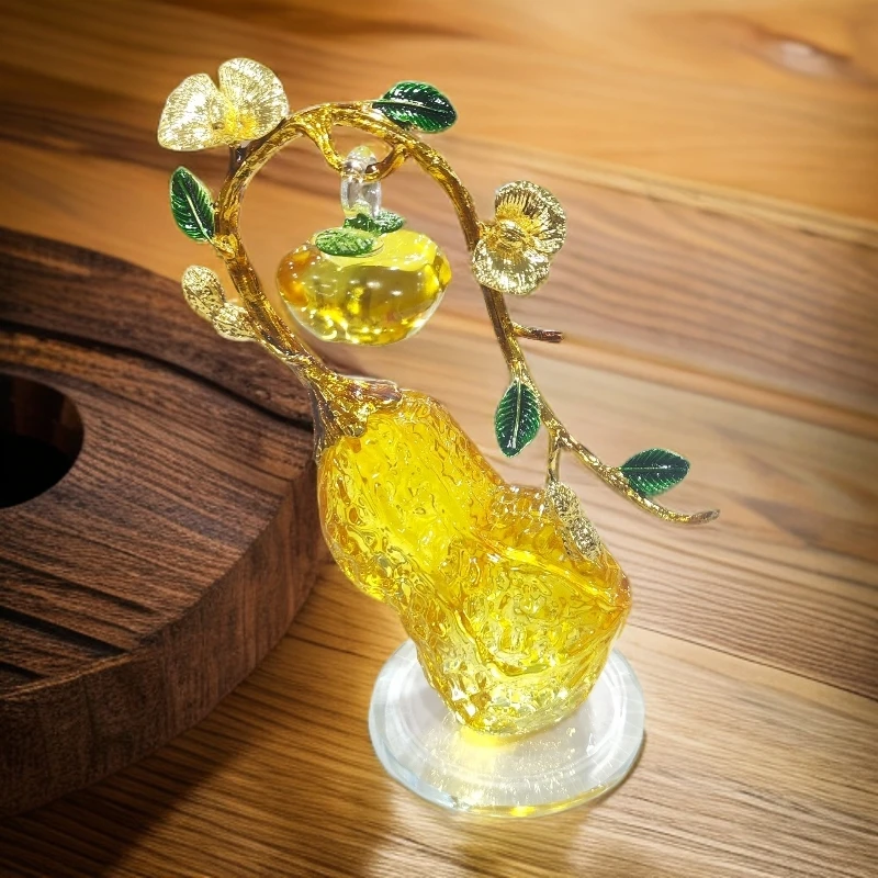 好事发生水晶花生黄柿子客厅电视柜酒柜装饰品摆件
