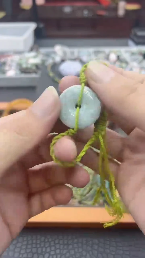 颈饰未镶嵌翡翠翡翠平安扣手链绿绳