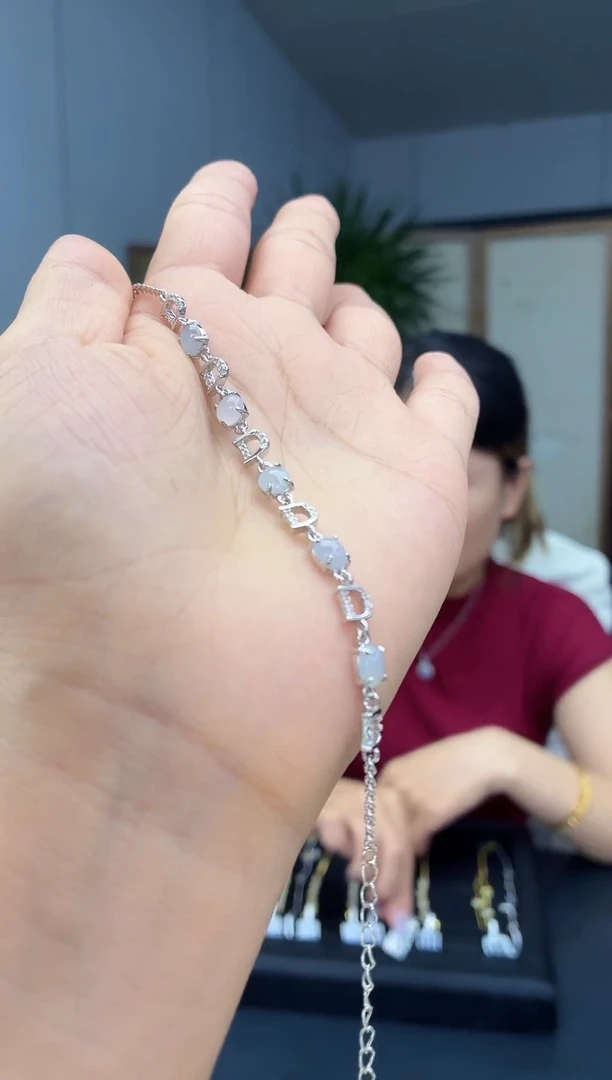 银S925镶嵌手链翡翠11111111