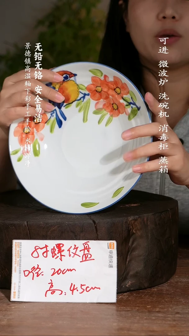 碗陶瓷景德镇高温瓷釉下彩手绘陶瓷