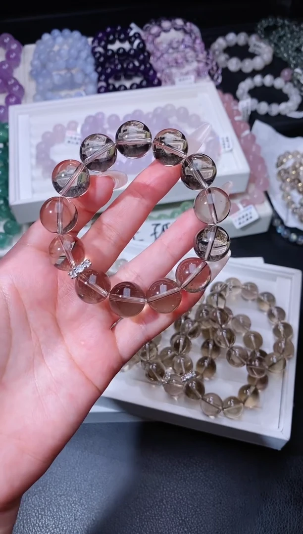 水晶手链合金625.10茶晶手串 多样性发其一