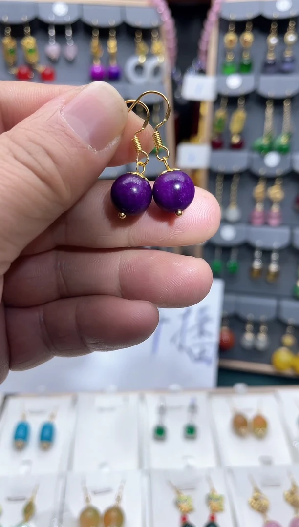 【闪购商品】玛瑙/玉髓耳饰14K金镶嵌时尚耳饰111