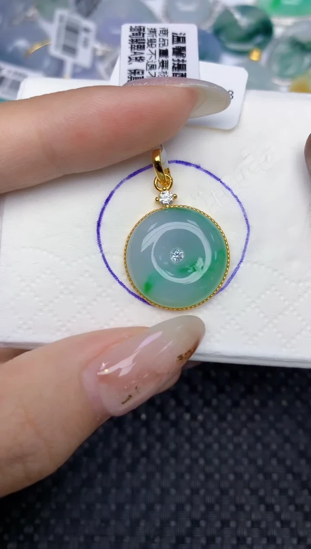 颈饰未镶嵌翡翠天然缅甸翡翠a货百元以上9元证书费自理