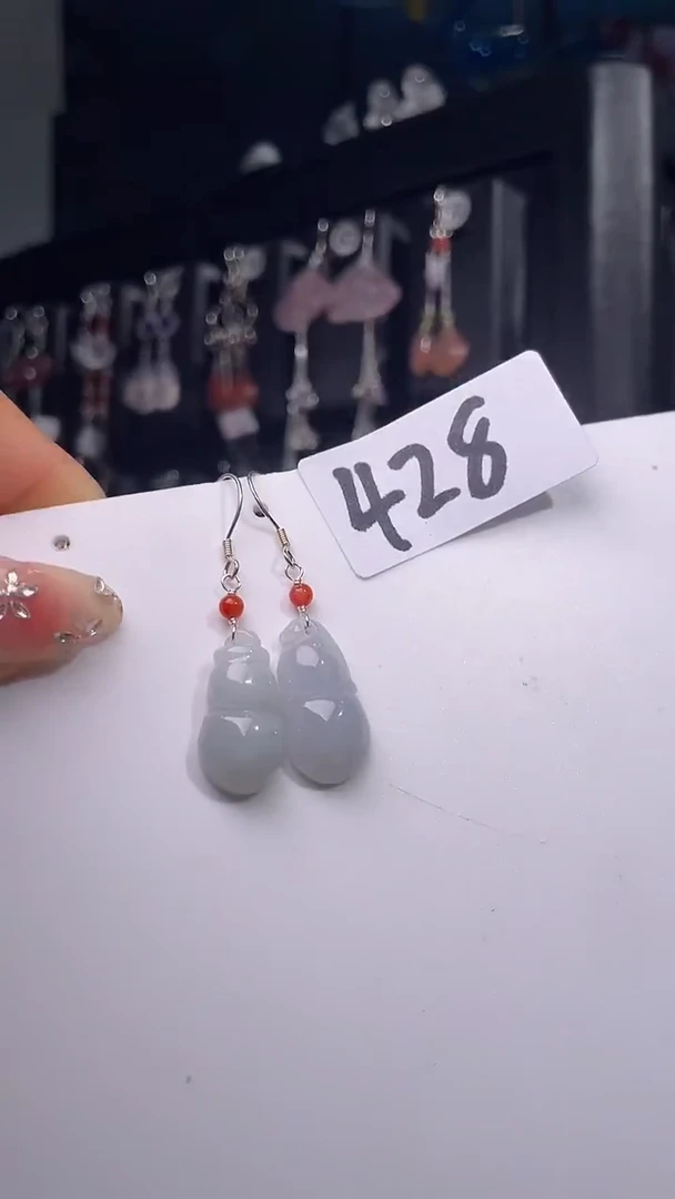 银S925镶嵌耳饰紫晶喜欢拍