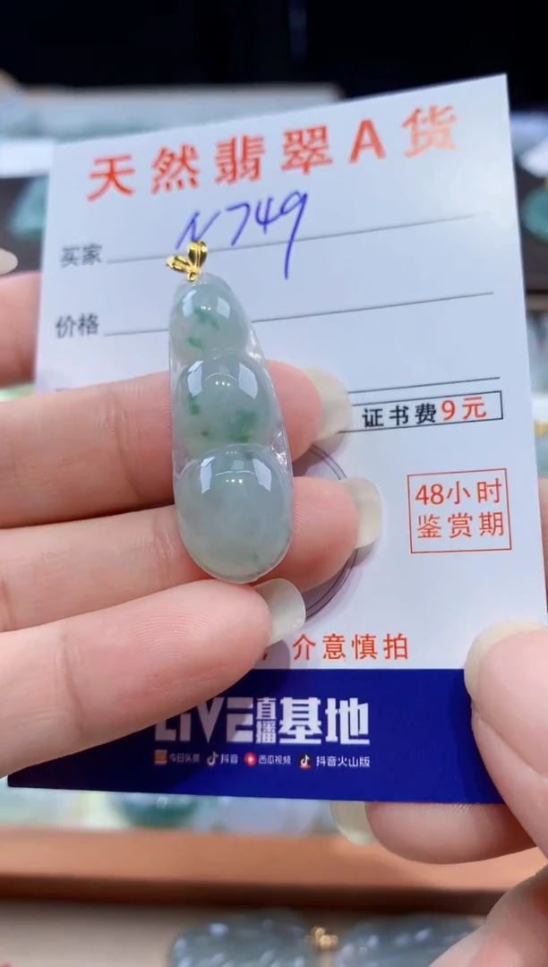 颈饰18K金镶嵌翡翠天然翡翠A货挂件