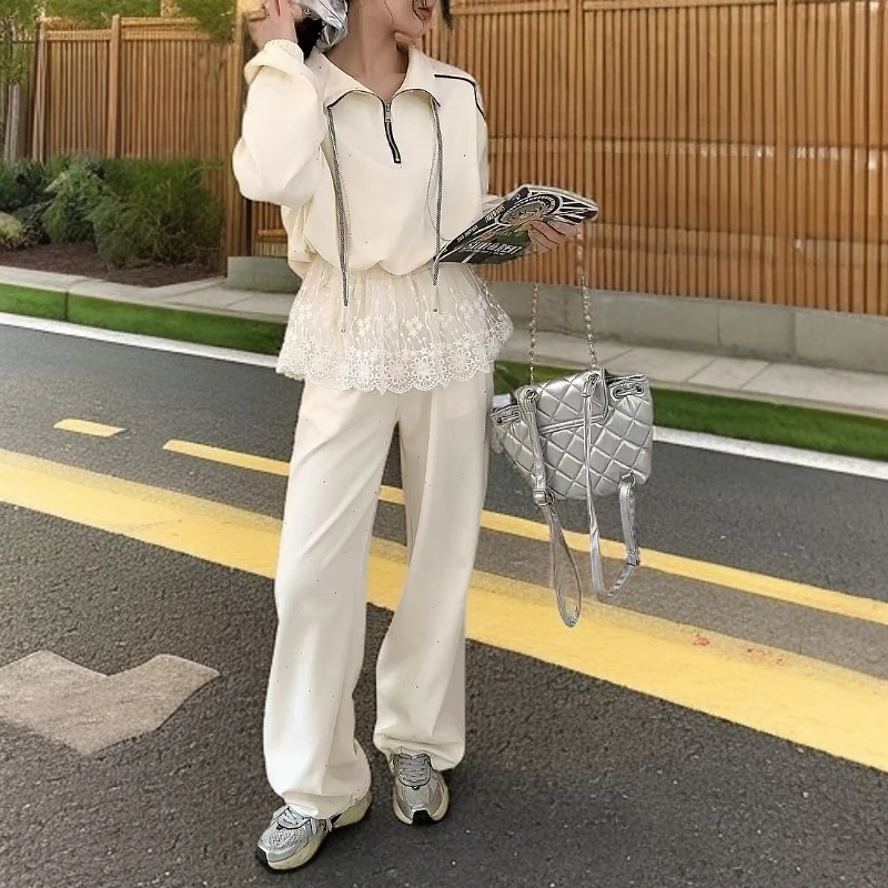 春季运动套装印花韩版休闲卫衣秋季长袖套装女童时尚宽松7933