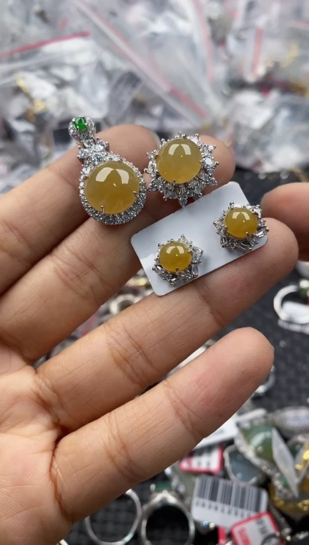 银S925镶嵌戒指翡翠3333----8