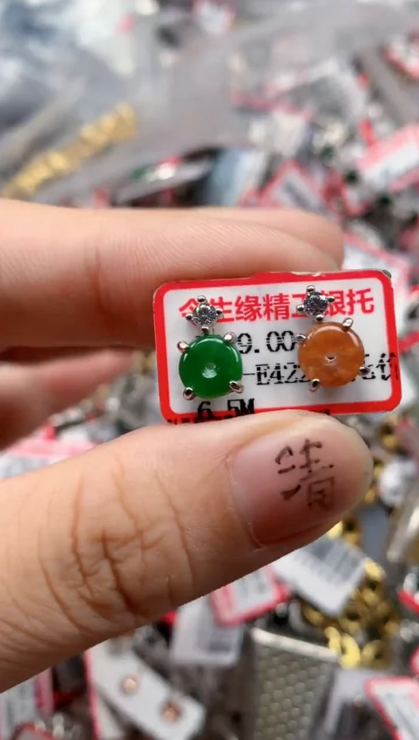 银S925镶嵌戒指翡翠天然A货缅甸翡翠