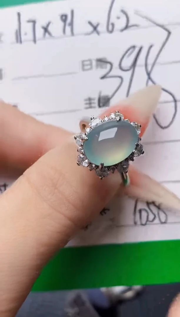 银S925镶嵌戒指翡翠1058