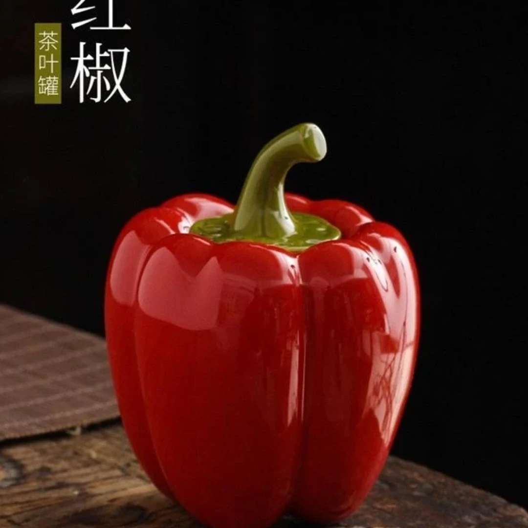 茶具 红椒茶叶罐-6132
