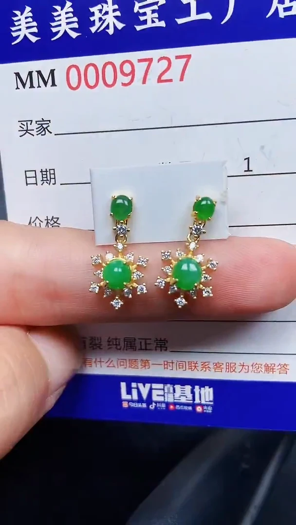 翡翠银S925镶嵌颈饰9727