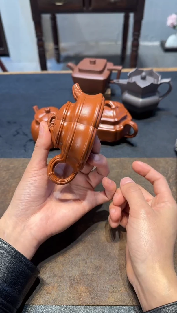 茶壶紫砂小*总海棠竹鼎 扁