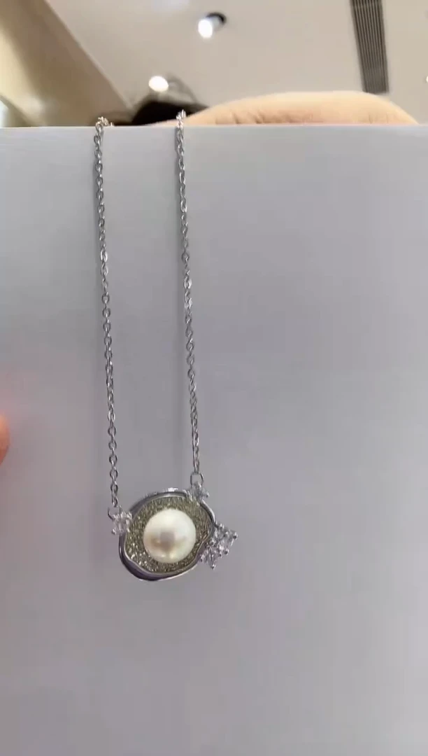 颈饰银S925镶嵌淡水珍珠【1】多样性发一