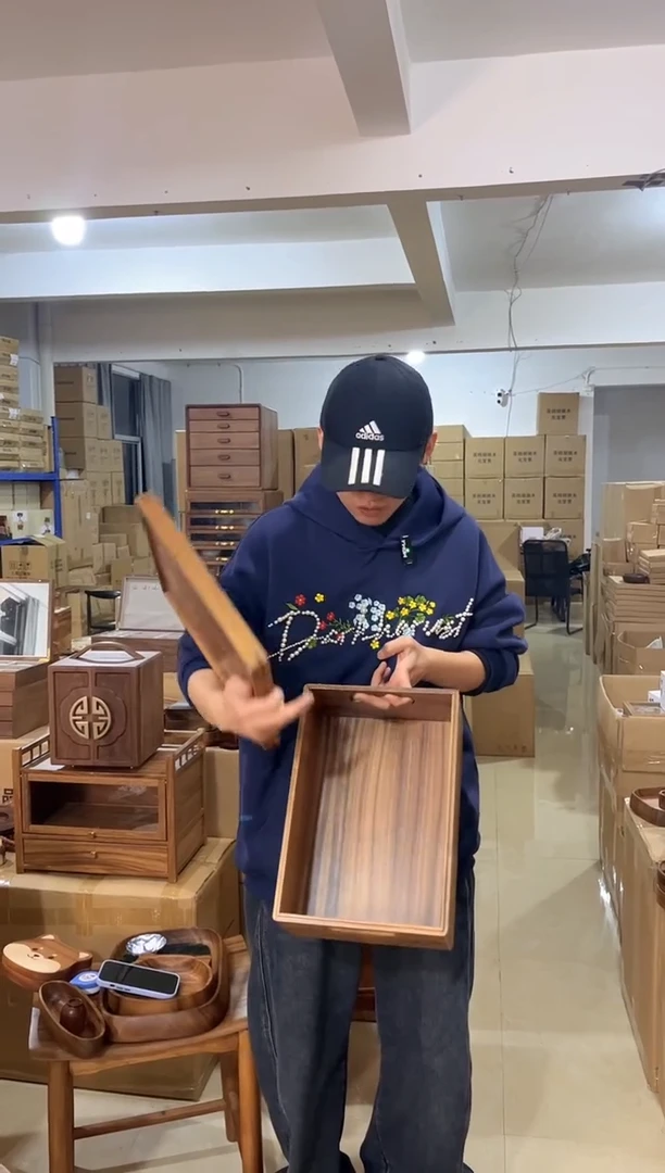 木收纳框实木带盖