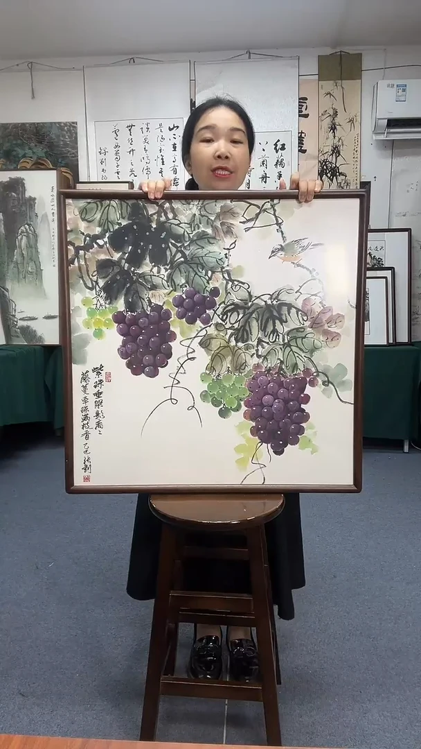 国画70*70实木好京东包邮手绘