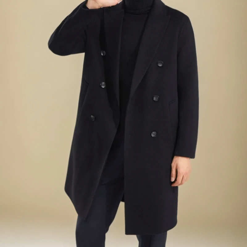 双面呢子大衣夹克西装秋冬季百搭休闲时尚商务男装加厚保暖毛呢