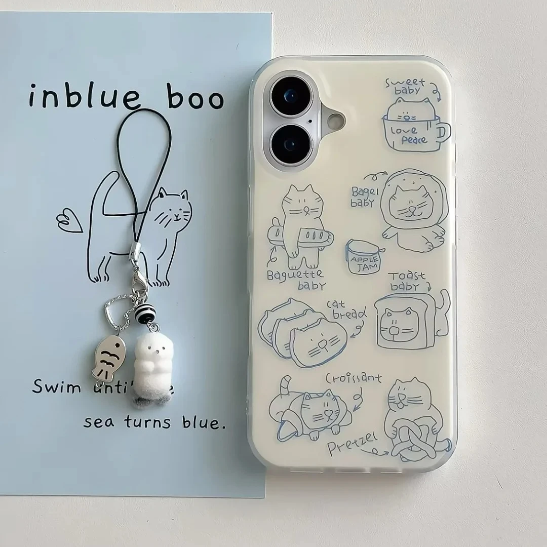 线条哈基米插画适用苹果13/15/16promax女壳VIVO华为OPPO小米15壳