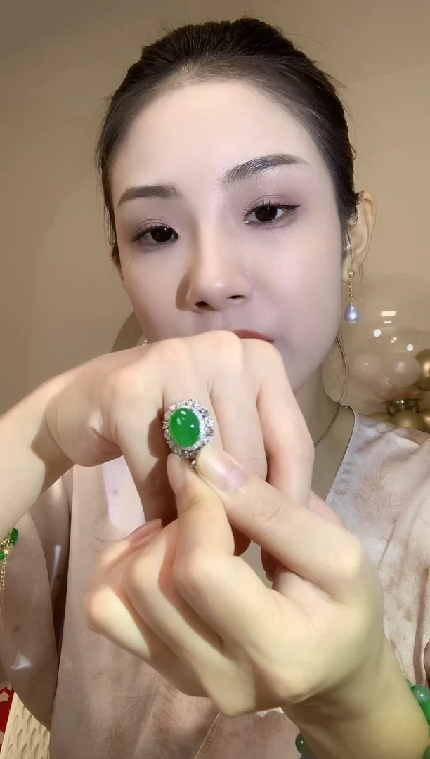 吊坠(不含链)18K金镶嵌翡翠A61 不含链