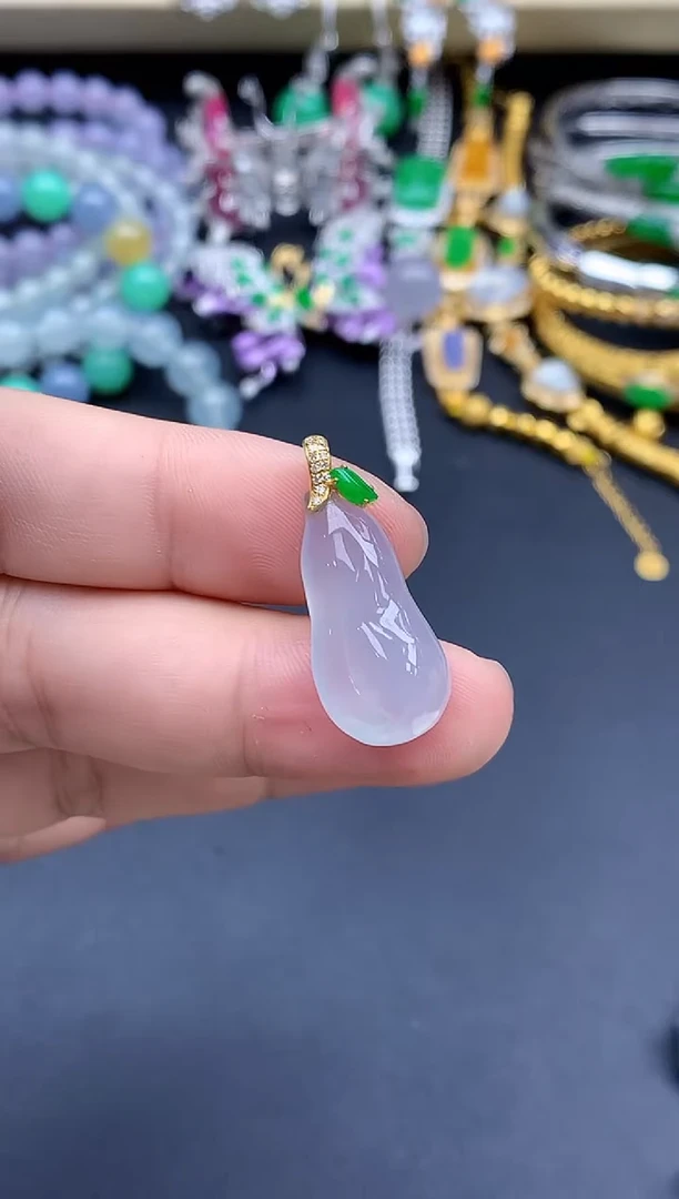 吊坠(不含链)18K金镶嵌翡翠307-春日珠宝