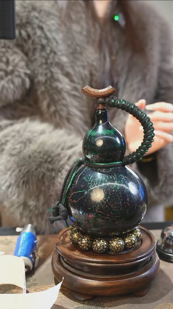 【闪购商品】XD193漆艺酒葫芦不包手串及旋转底座