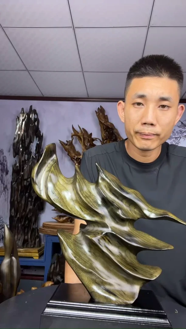 金丝楠木雕款山*金丝楠木工艺品摆件
