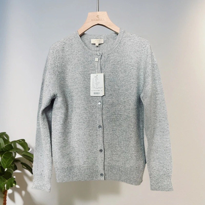 MICAELLA/米凯拉女士100羊绒衫开衫/简约百搭长袖/WR1129