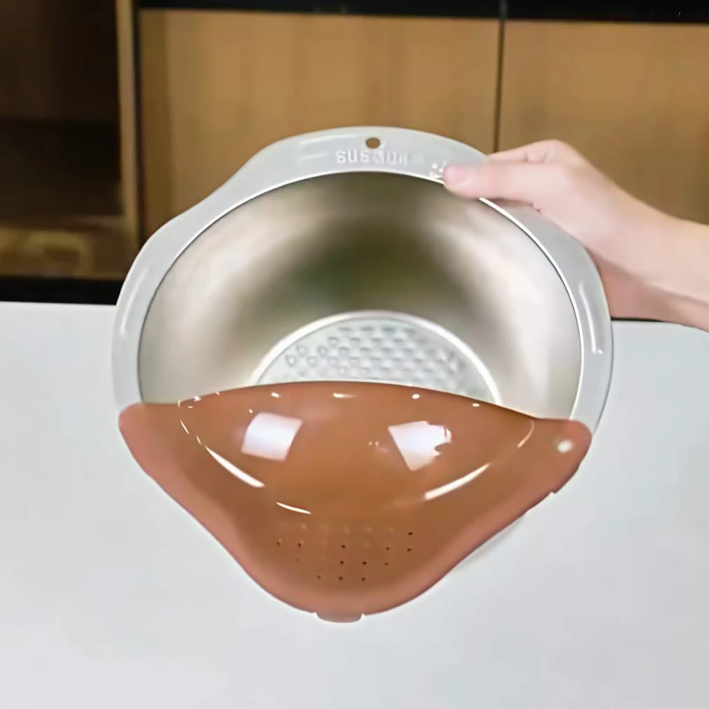 不锈钢洗沥一体盆沥水盆淘米筛米盆多功能洗菜洗水果盆