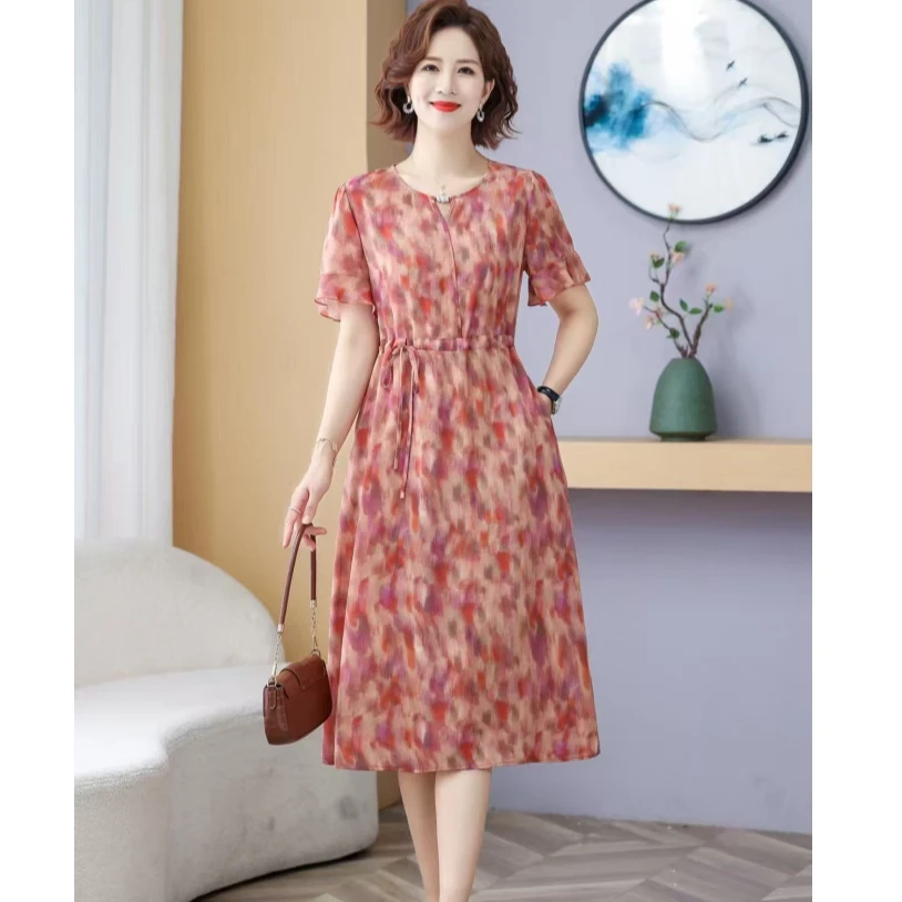 夏季新款长款显瘦2025气质时尚连衣裙QZ0697