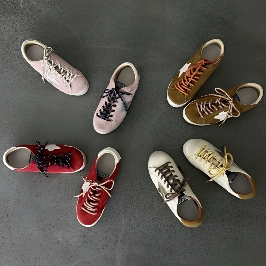 【内增高4.5】秋季新款星星脏脏女复古做旧德训阿甘鞋休闲百搭透气