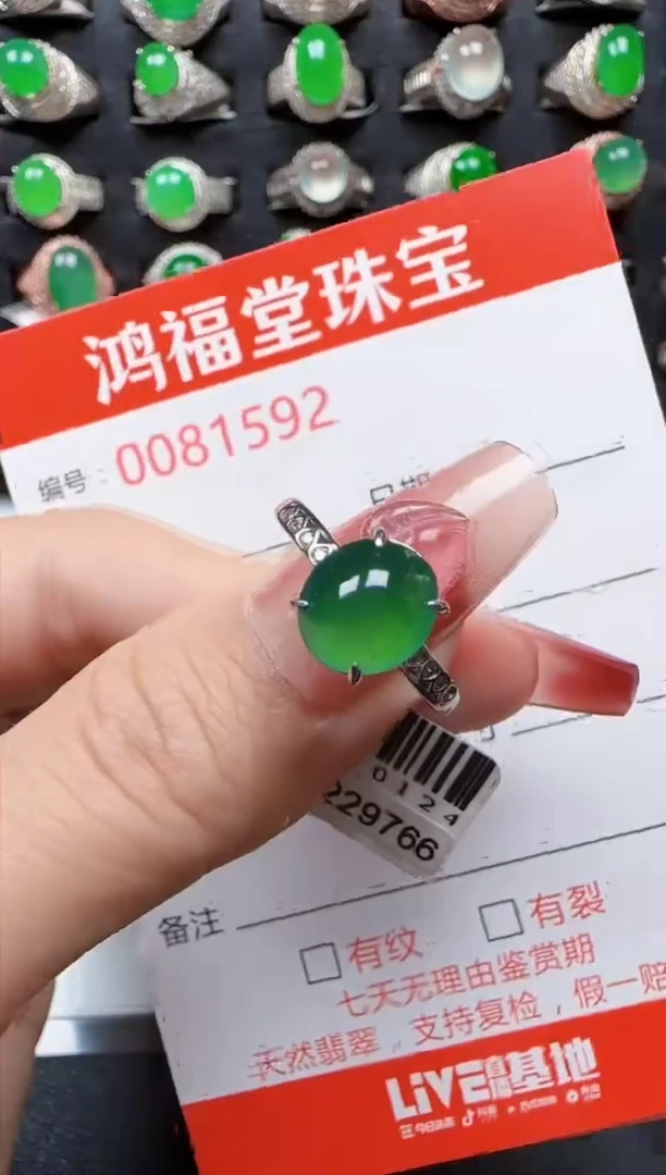 【闪购商品】翡翠戒指银S925镶嵌1592