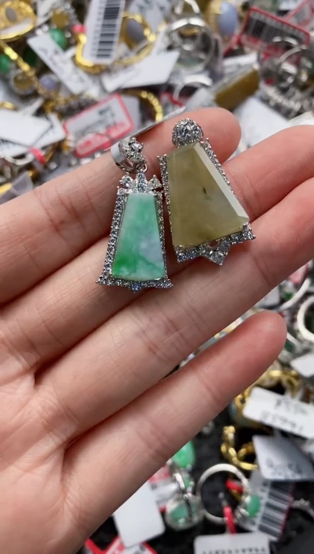 银S925镶嵌戒指翡翠1111----2