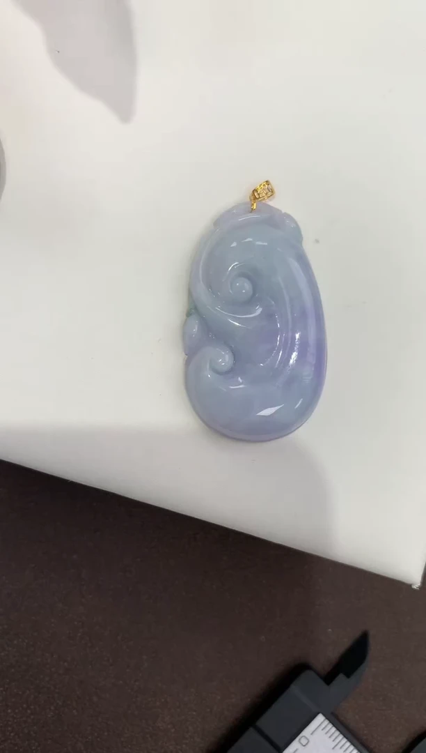 颈饰18K金镶嵌翡翠天然缅甸a货翡翠(多样性发其一