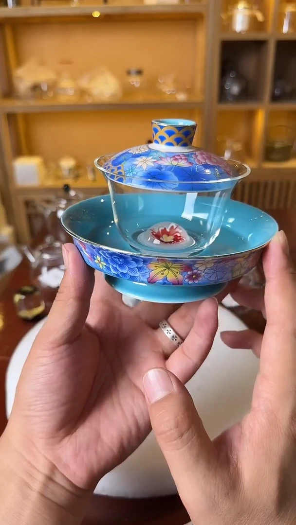 粉花语盖碗.。。。。。