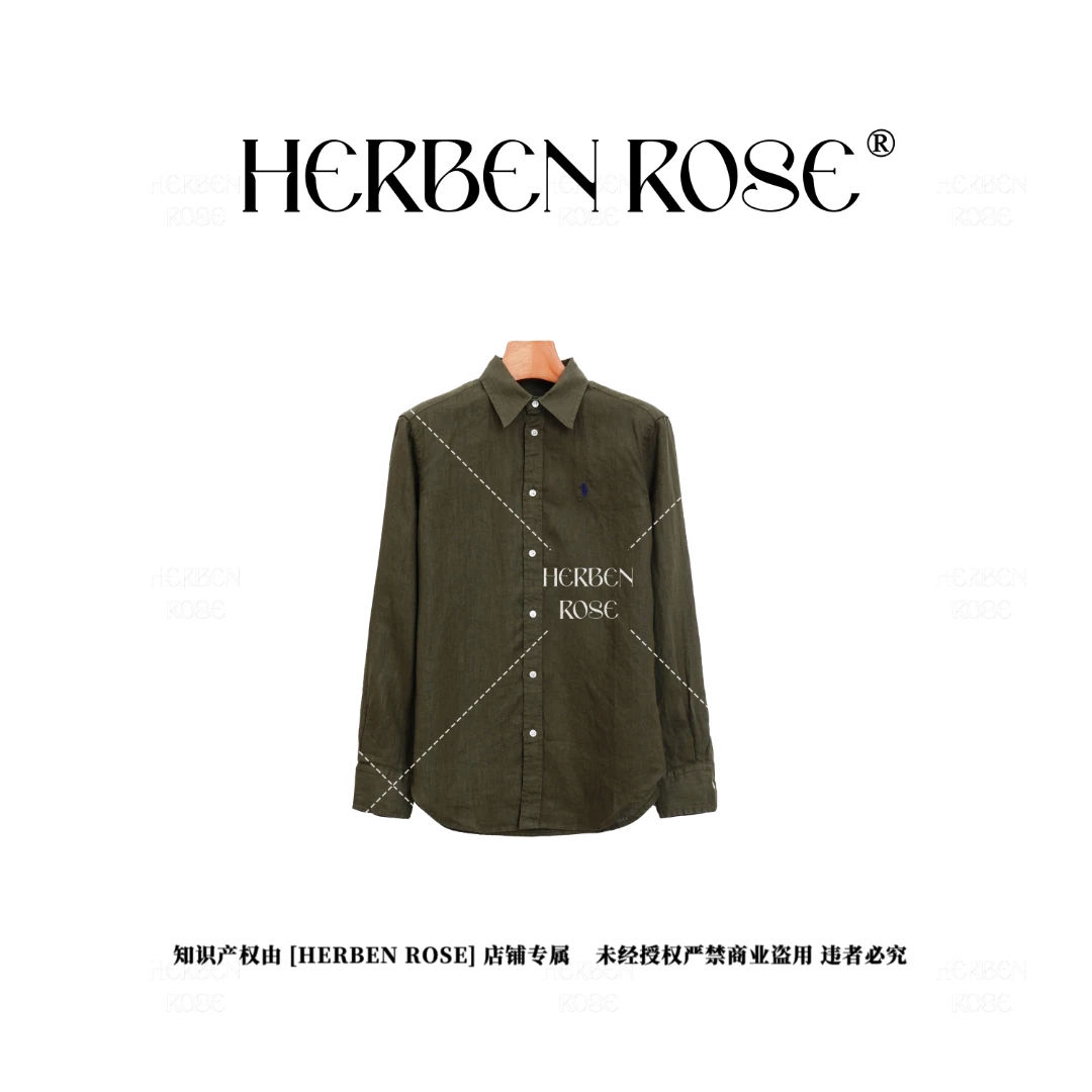 “拉夫老钱”2025春季新款经典版亚麻衬衫 530437