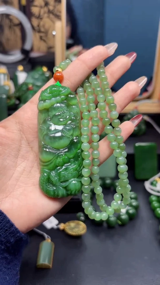 【闪购商品】和田玉（碧玉）吊坠(赠链)未镶嵌1