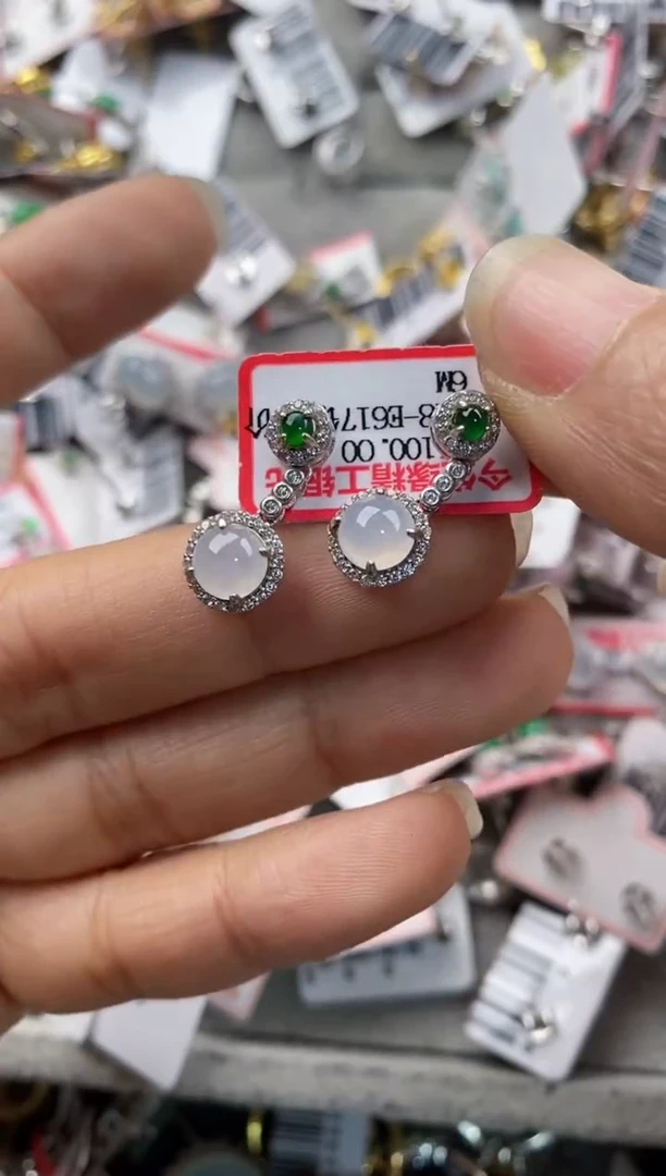 银S925镶嵌戒指翡翠11---7