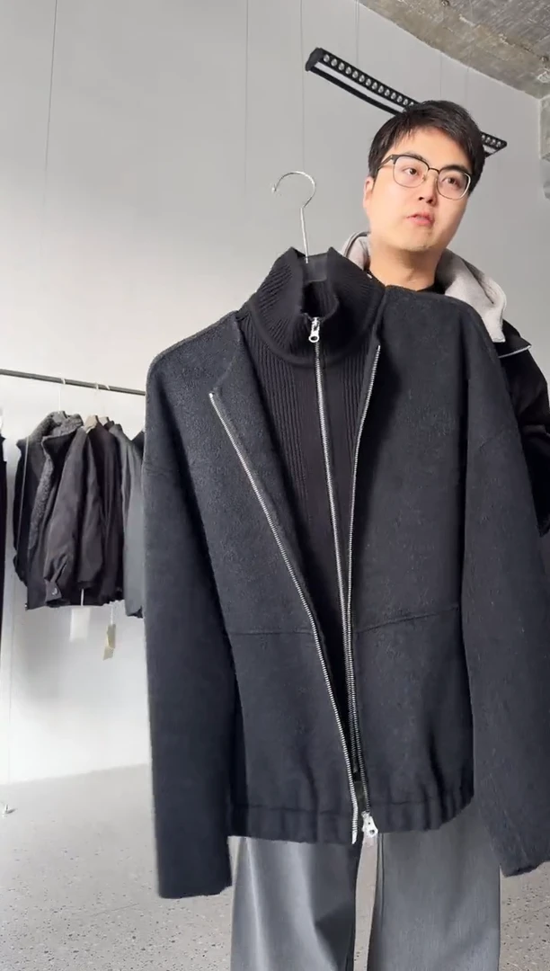 老张极简羊毛外套