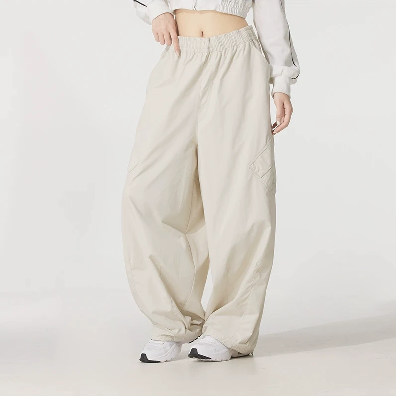 【滔搏联动】Nike耐克阔腿裤运动梭织透气流光风降落伞HM6145-104