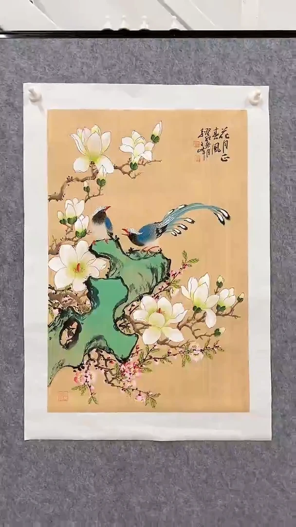 国画李文峰2.8平尺仿古花鸟