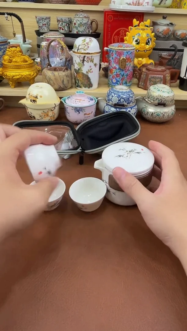 陶瓷茶具摆件旅行套组