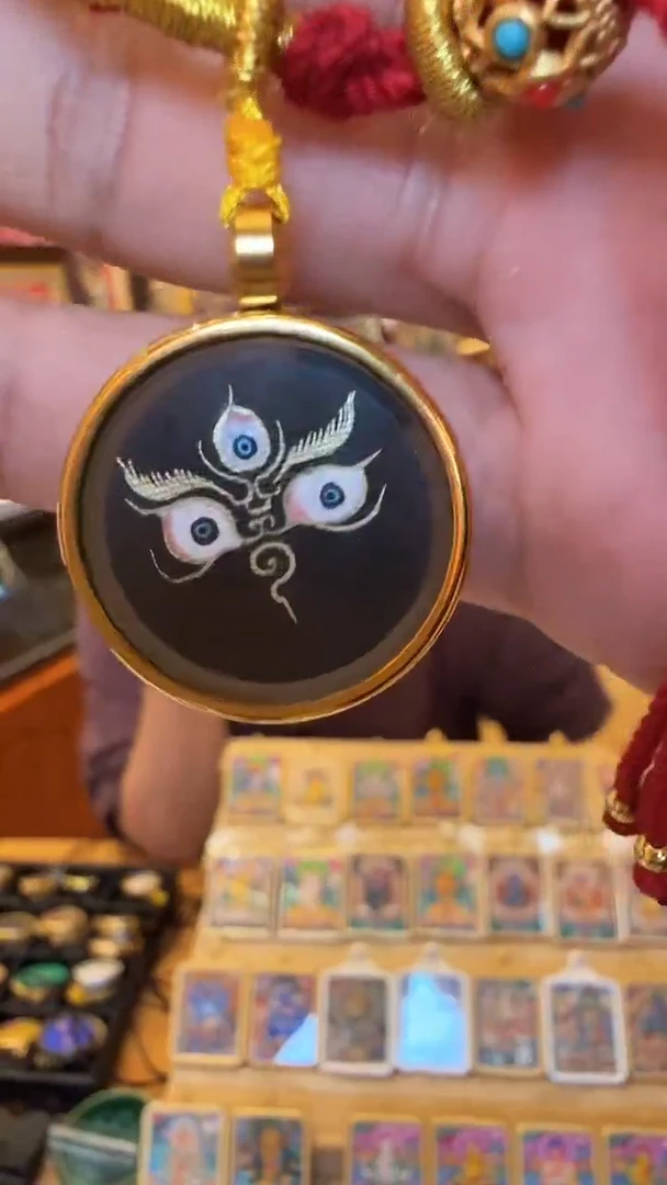 吊坠黑cc手绳-纯手绘热贡唐卡